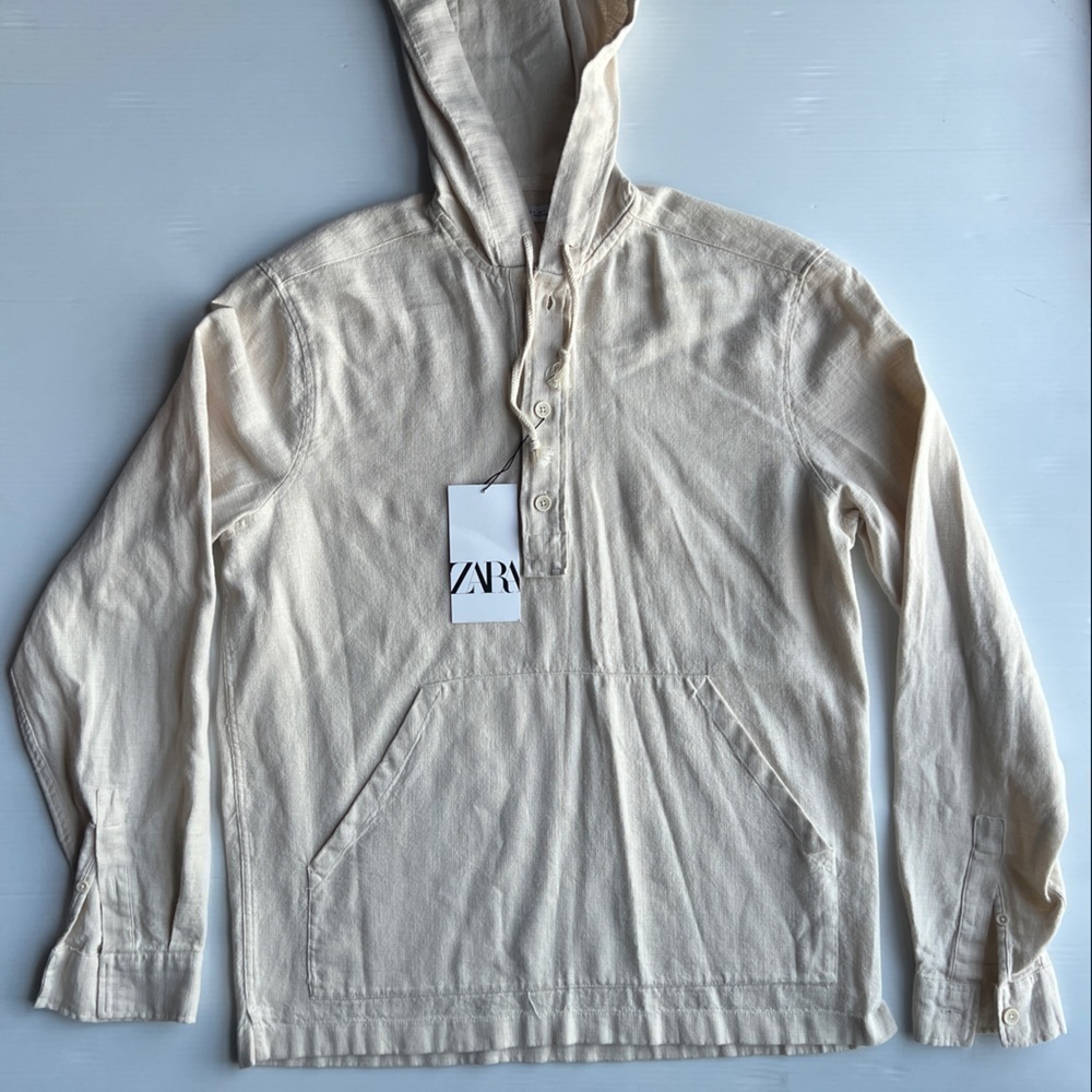 ZARA HOODED OVERSHIRT | 4233/400| Linen